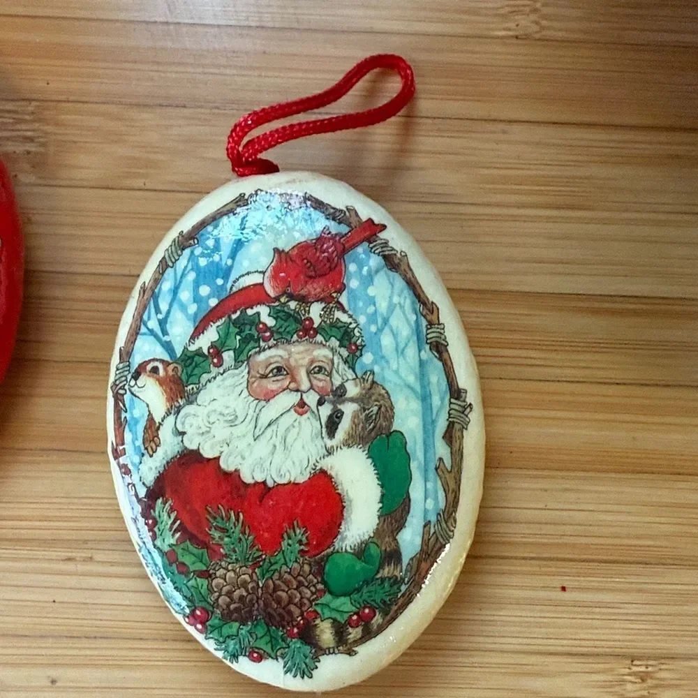 Vintage Santa ornaments